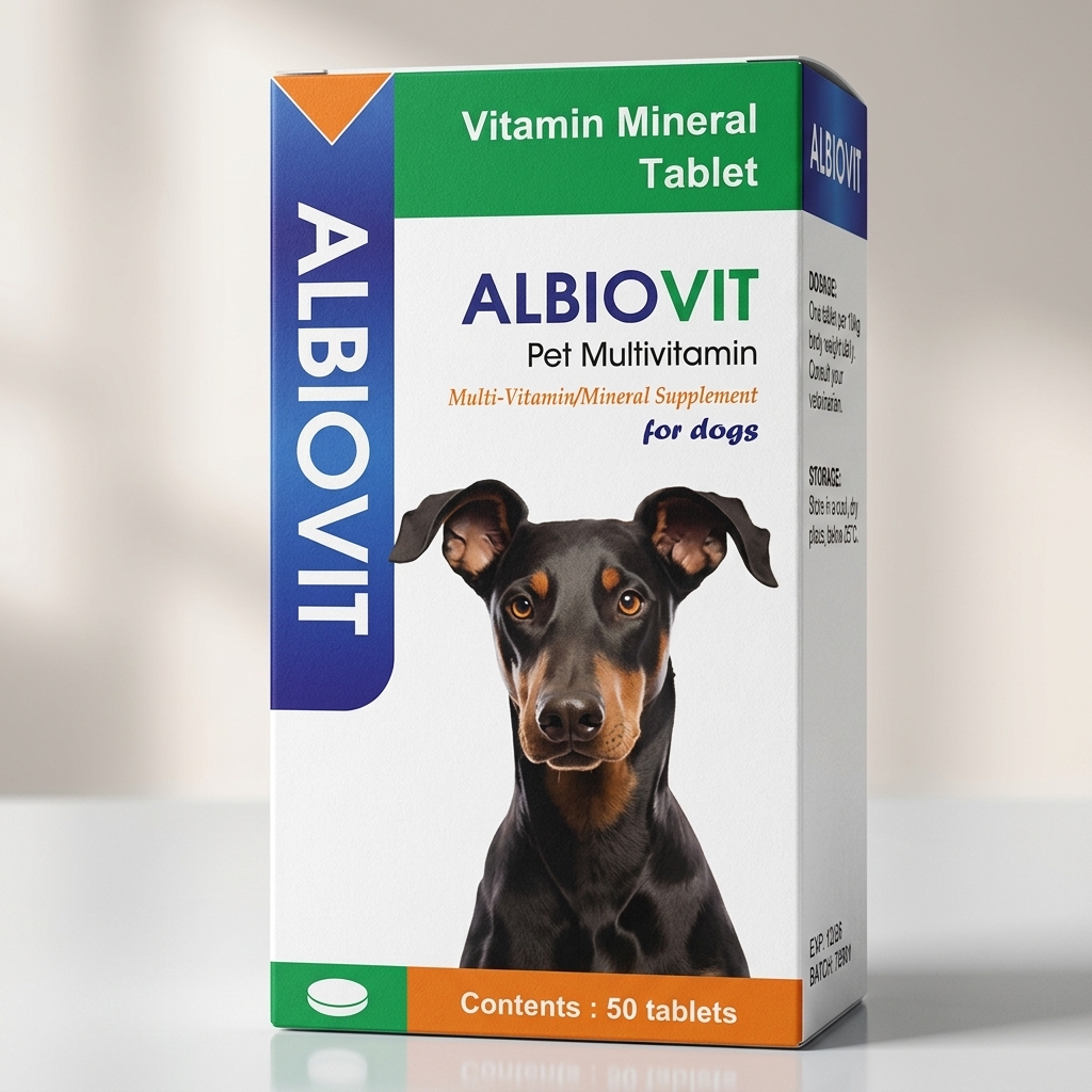 Albiovit Pet Multivitamin Tablets – Mineral Supplement for Dogs & Cats (Small Size)