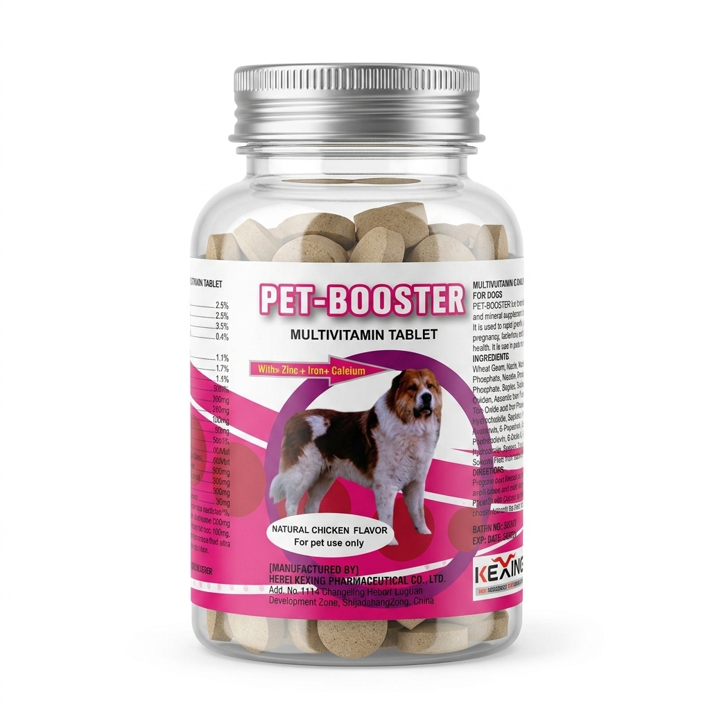Pet Booster Multivitamin Tablets – Mineral Supplement for Dogs, Cats & Pets (Medium Size)