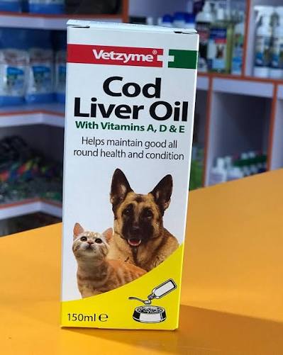 Vetzyme Cod Liver Oil 150ml – Vitamin A, D & E Supplement for Dogs & Cats